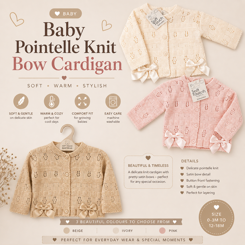 Knitted Cardigan with Bows