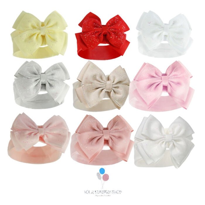 Baby Bow Glitter Headband NB-12m - Image 1