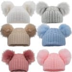 CHECKED HAT W/POM POMS (0-12M) - Soft Touch