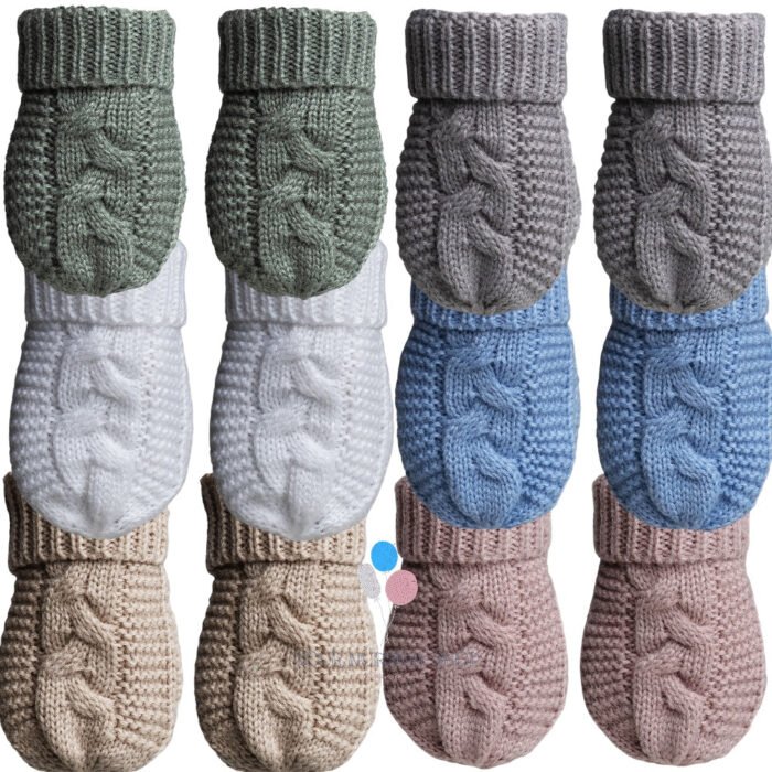 INFANTS (NB-12M) ACRYLIC CABLE KNIT MITTENS - Image 1