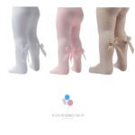 Girls Chevron Knit Bow Tights 2-5years