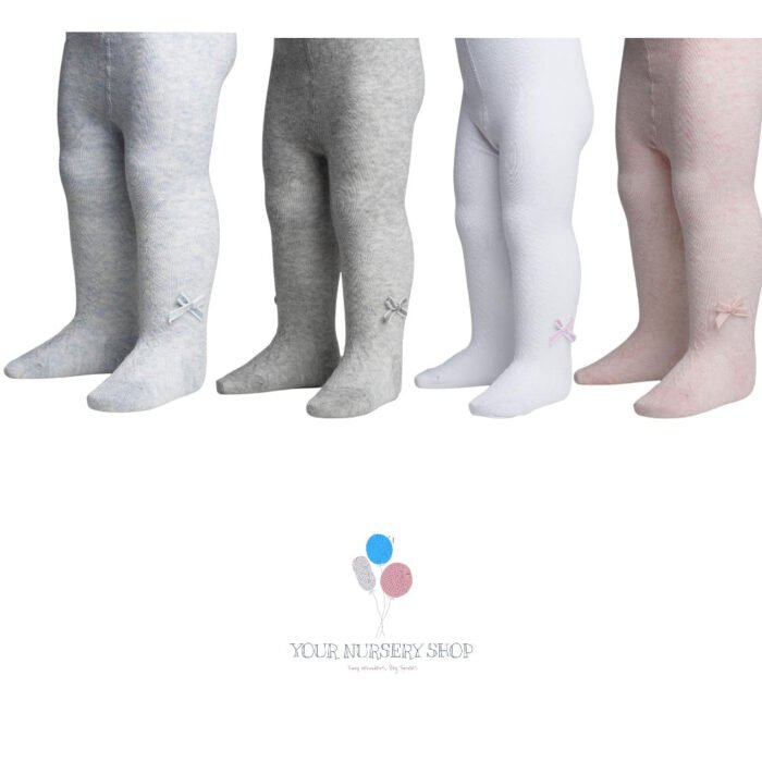 Piped Bow Diamond Knit Tights 0-12M - Image 6