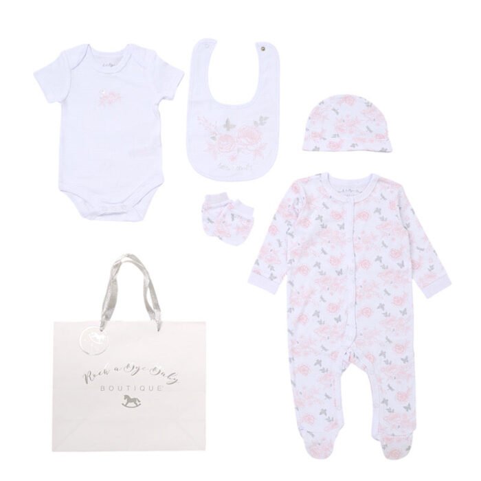 Babies Little Butterfly Print 5PC Gift Set NB-6M - Image 1