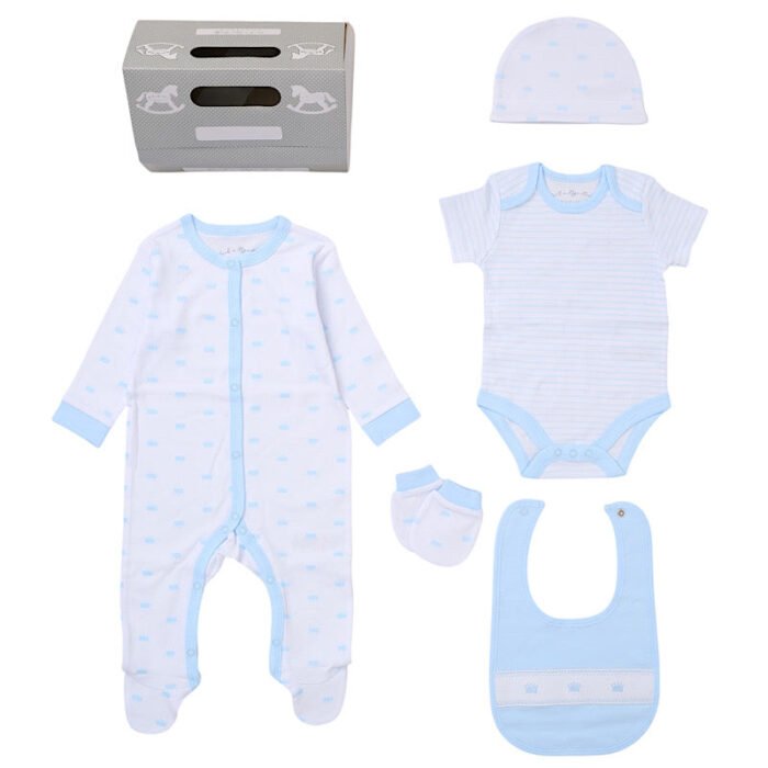 Babies Crown Print 5PC Gift Set NB-6M - Image 1