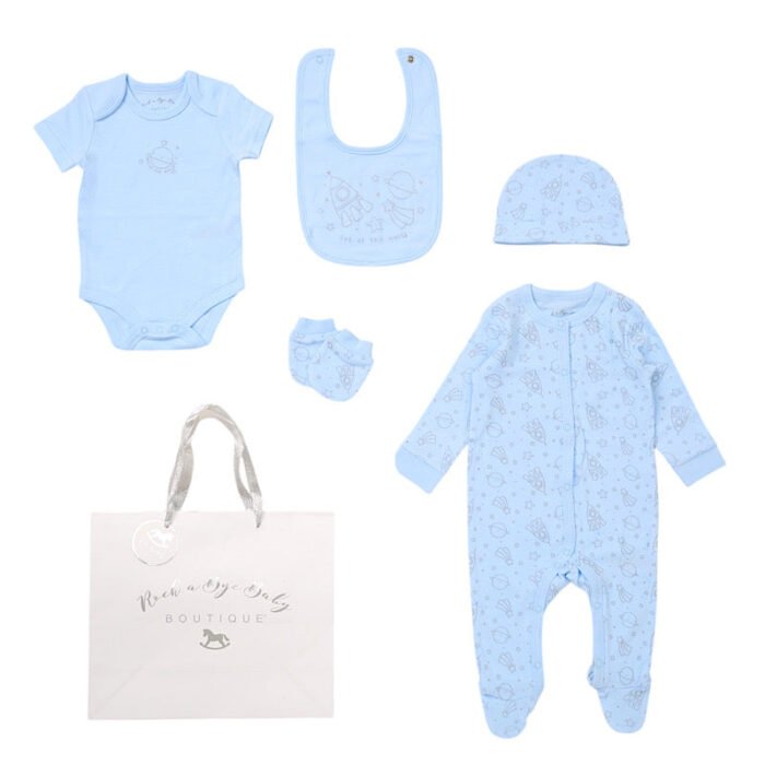 Babies Out Of This World Rocket Print 5PC Gift Set NB-6M - Image 1