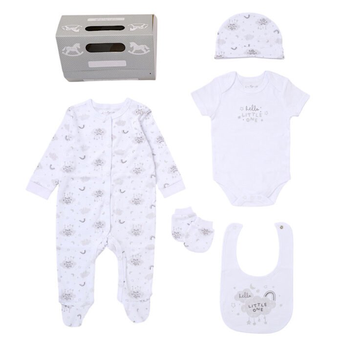 Babies Hello Little One Print 5PC Gift Set NB-6M - Image 1