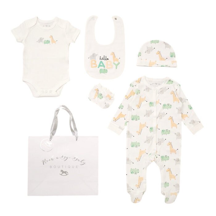 Babies Hello Baby Print 5PC Gift Set NB-6M - Image 1