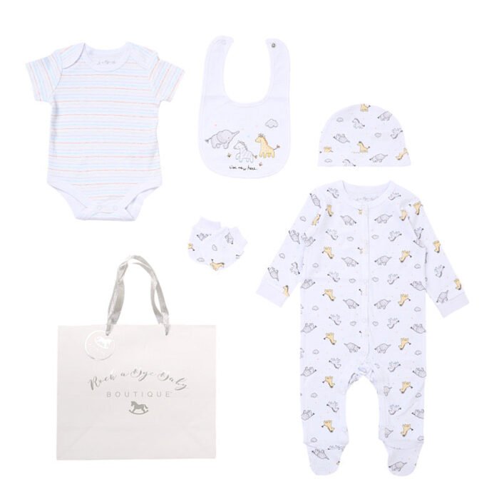 Babies I’m New Here Print 5PC Gift Set NB-6M - Image 1