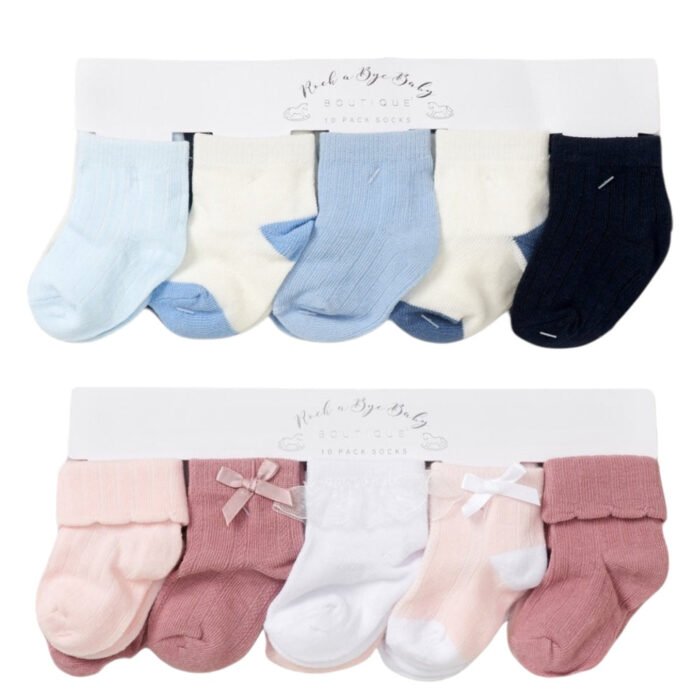 BABY 10 PACK RIBBED SOCKS (0-12 MONTHS) Boys/Girls - Image 1