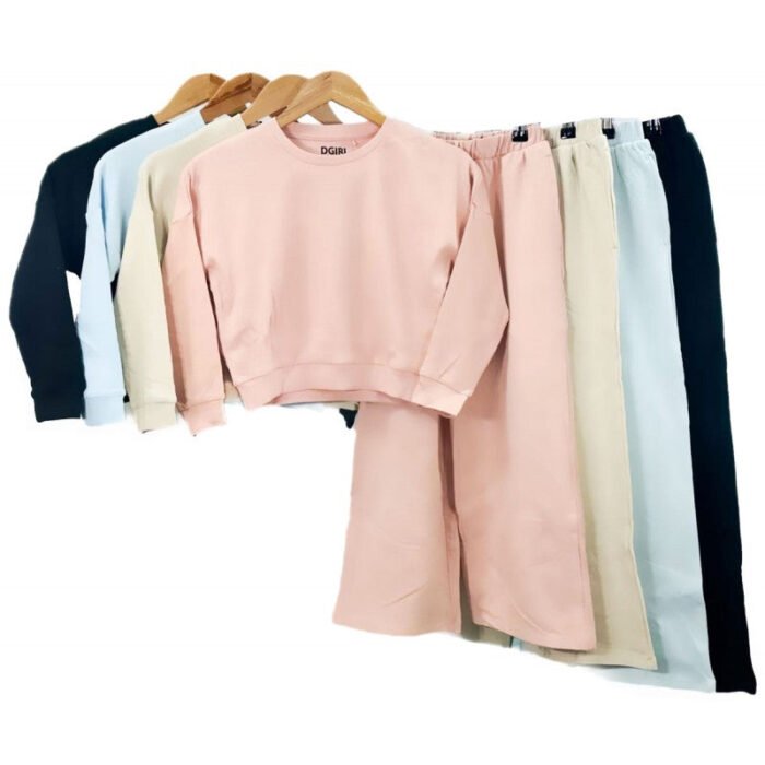 OLDER GIRLS 2 PIECE LOUNGE SET 4 COLOURS - Image 1