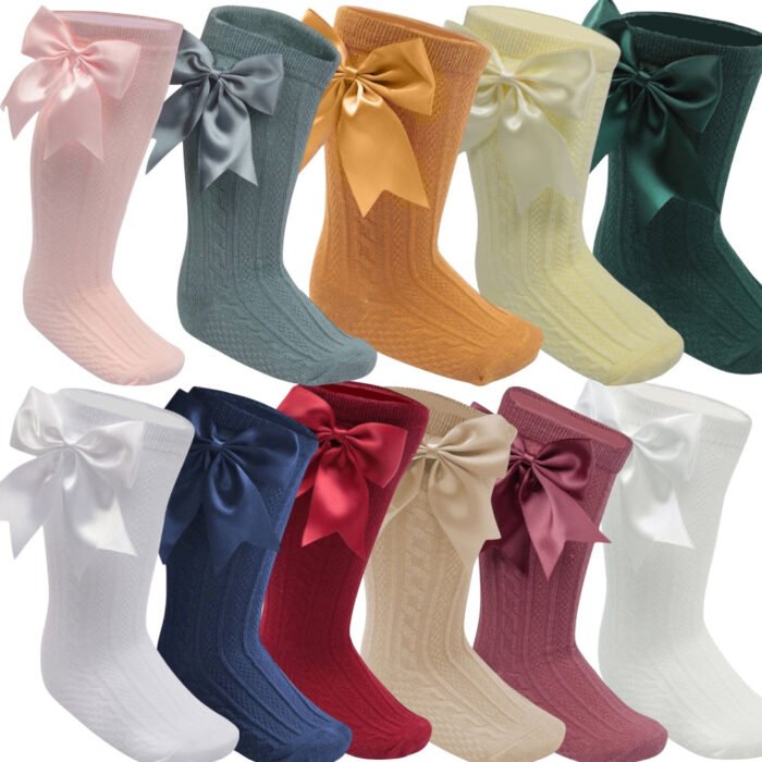 Knee High Bow Socks 0-24M - Soft Touch - Image 1