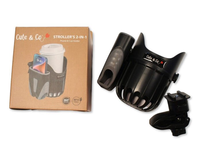 Adjustable Stroller/Pram 2 in 1 Phone and Cup Holder - Image 1