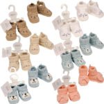 Knitted Baby Booties with Face Embroidery