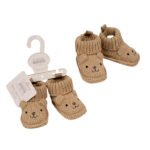 Knitted Baby Booties with Face Embroidery - Image 2
