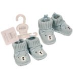 Knitted Baby Booties with Face Embroidery - Image 3