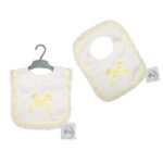 Baby Pop-Over Bibs with Lace Border and Bow - Image 2