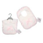 Baby Pop-Over Bibs with Lace Border and Bow - Image 3
