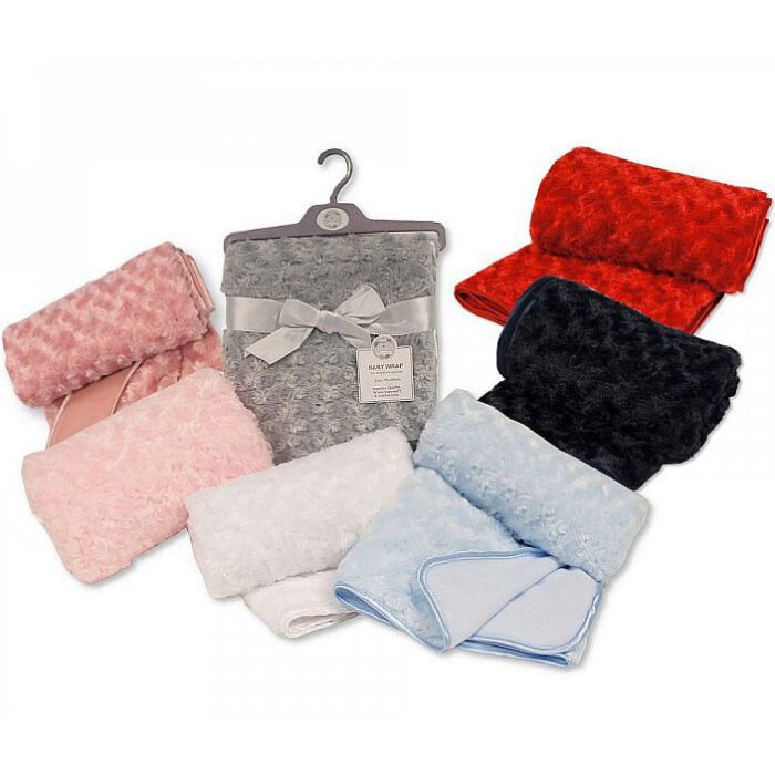 Baby Rosebud Wrap with Fleece Back and Satin Trim - Image 1