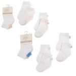 Baby Socks with Pompoms Pink/Blue 0-12m - 2 Pack