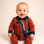Baby Tartan All in One - Dino