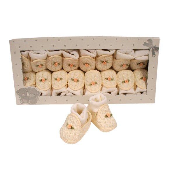Baby Booties with Integrated Socks and Rosebud 3 Your Nursery Shop product image