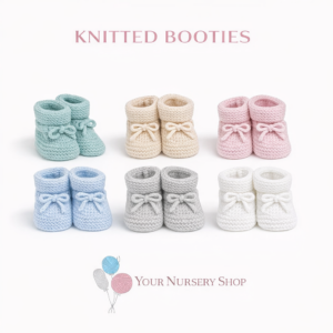 Knitted baby booties