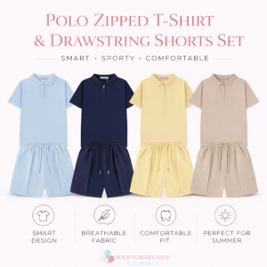 Polo Zipped T-Shirt & Drawstring Shorts Set
