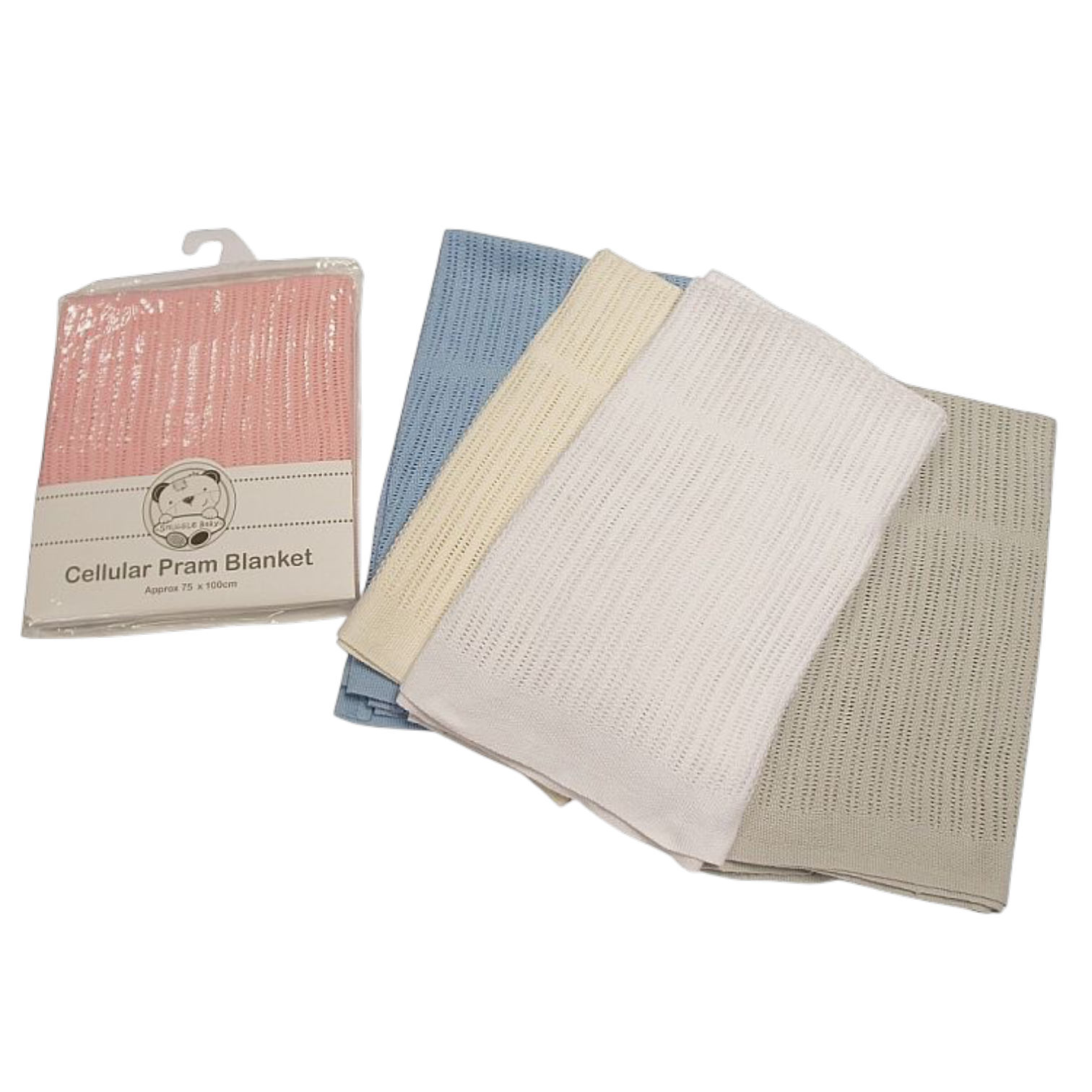 Cotton Cellular Pram Blanket 1 Cotton Cellular Pram Blanket