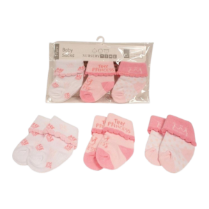 Baby Girl Socks Princess 3 Pack 0-6m