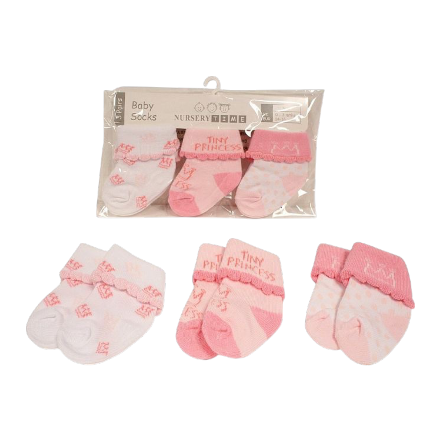 Baby Girl Socks Princess 3 Pack 0-6m 1 Baby Girl Socks Princess 3 Pack 0-6m