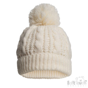 cream winter baby hat