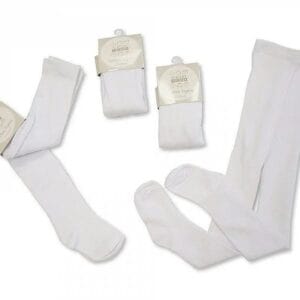 Baby Cotton Plain Tights Pink/White NB-24m — main product image