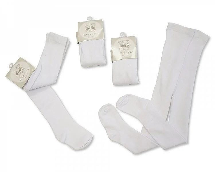 Baby Cotton Plain Tights Pink/White NB-24m 1 Baby Cotton Plain Tights Pink/White NB-24m — main product image