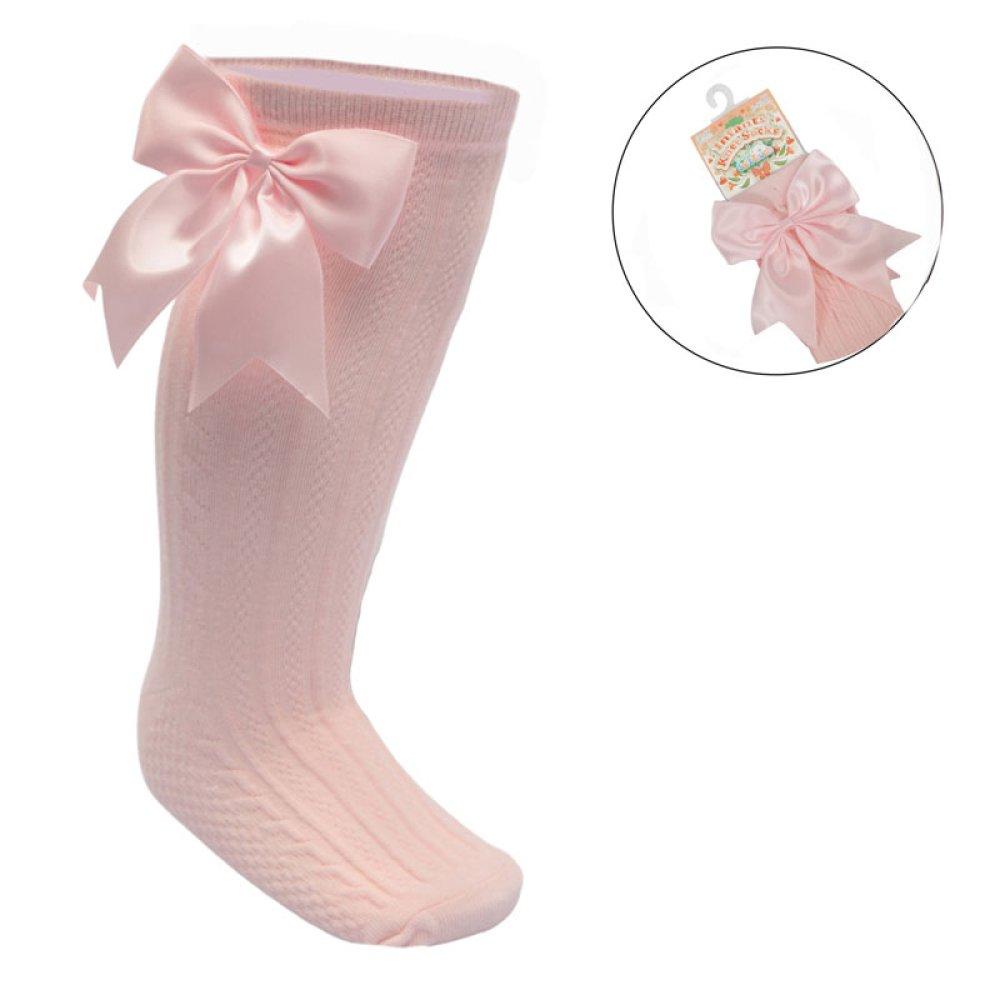 Knee High Bow Socks 0-24M 11 knee high bow bow socks - pink