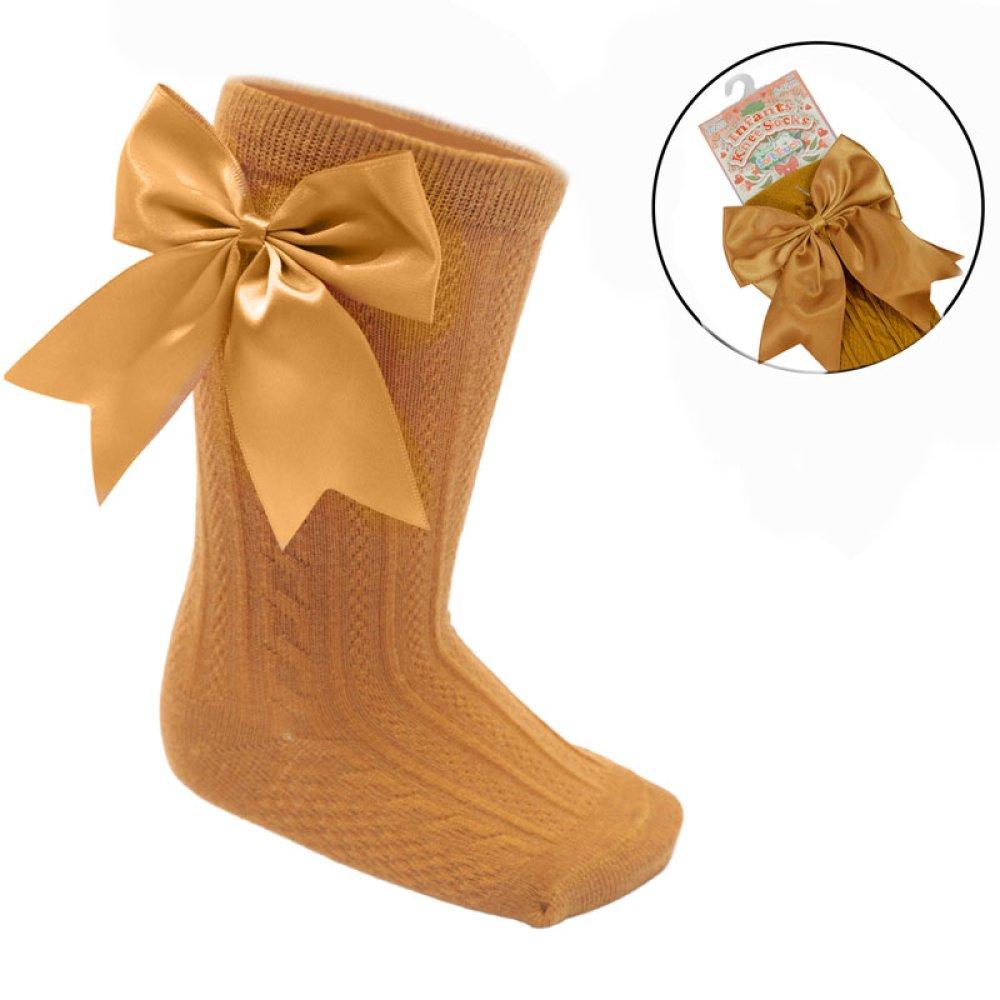 Knee High Bow Socks 0-24M 4 knee-high-bow-socks-s350-0-6m-mustard