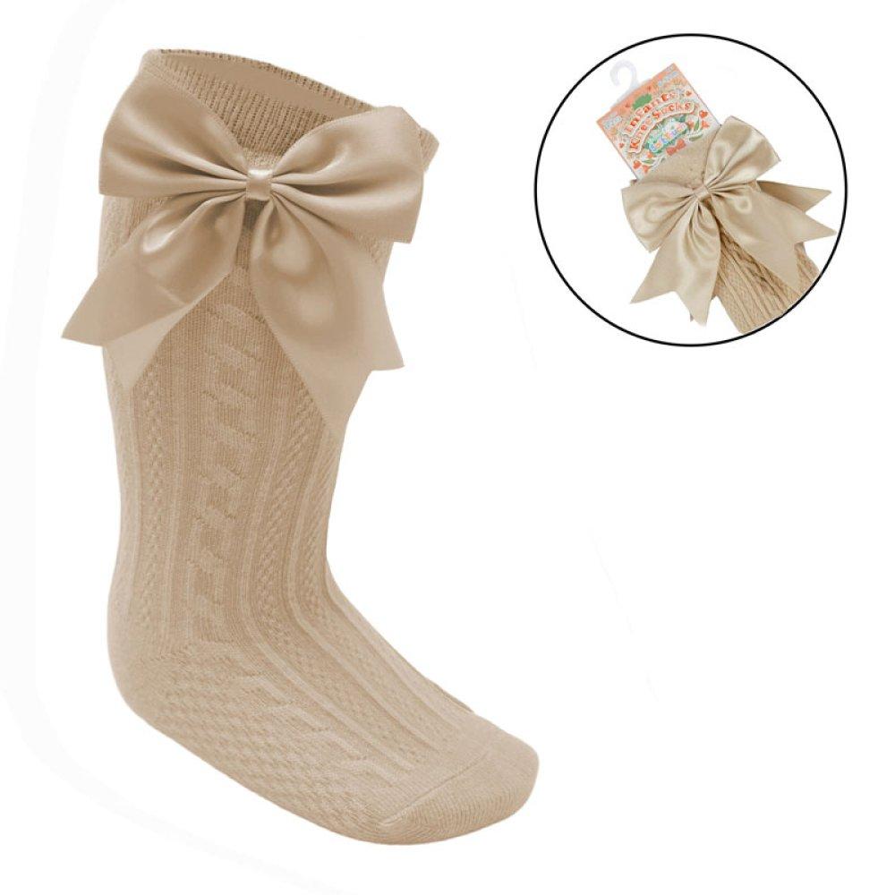 Knee High Bow Socks 0-24M 9 knee-high-bow-socks-s350-0-6m-beige