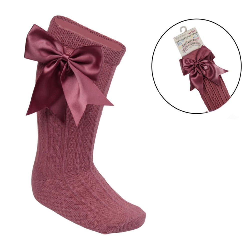 Knee High Bow Socks 0-24M 7 knee-high-bow-socks-s350-0-6m-dusty-pink
