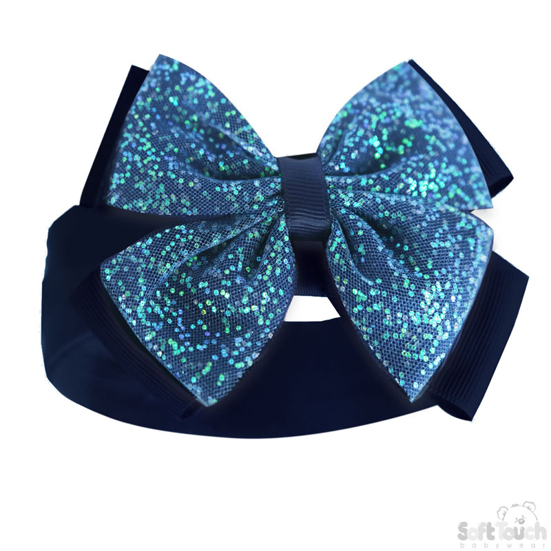 Baby Bow Glitter Headband NB-12m 10 NAVY GLITTER HEADBAND