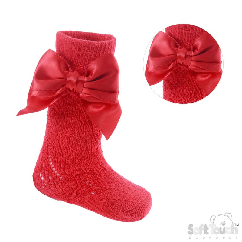 Pelerine Bow Socks 3 PS06-Red