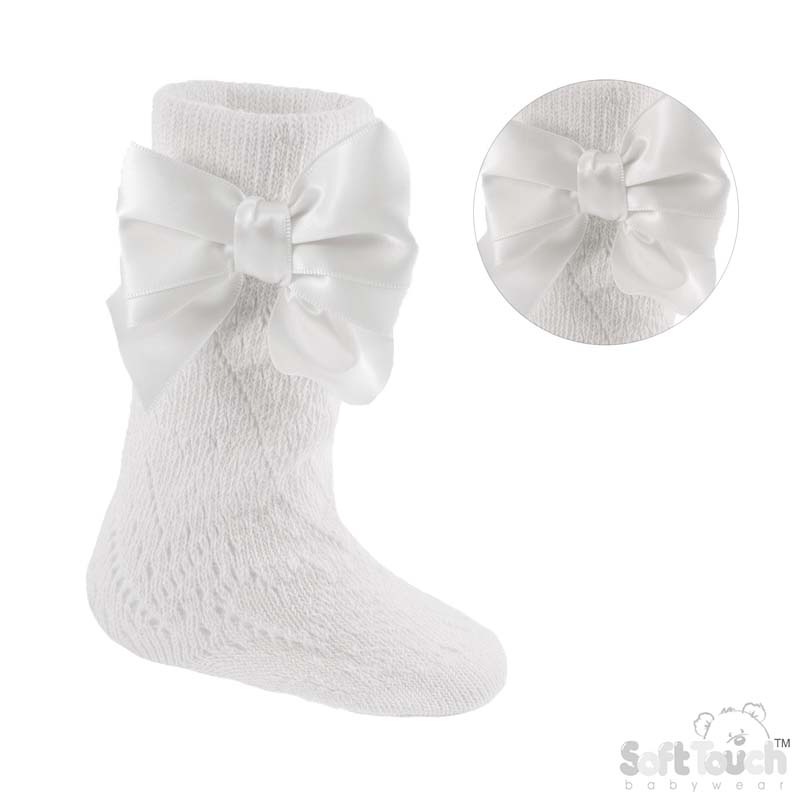 Pelerine Bow Socks 2 PS06-White
