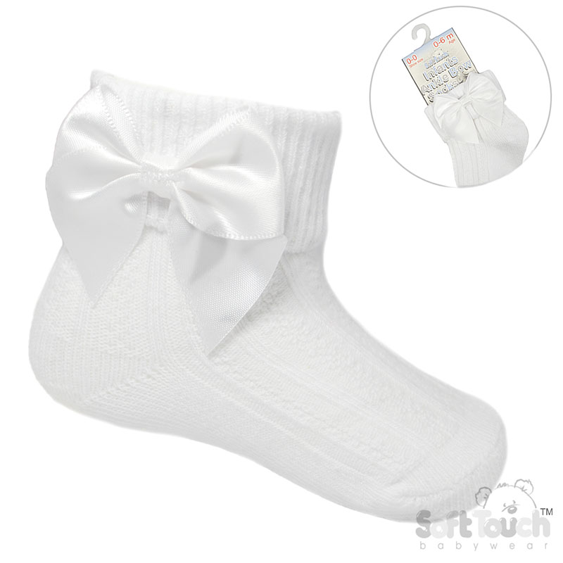 Ankle Socks With Bow 0-24M 4 White Ankle socks