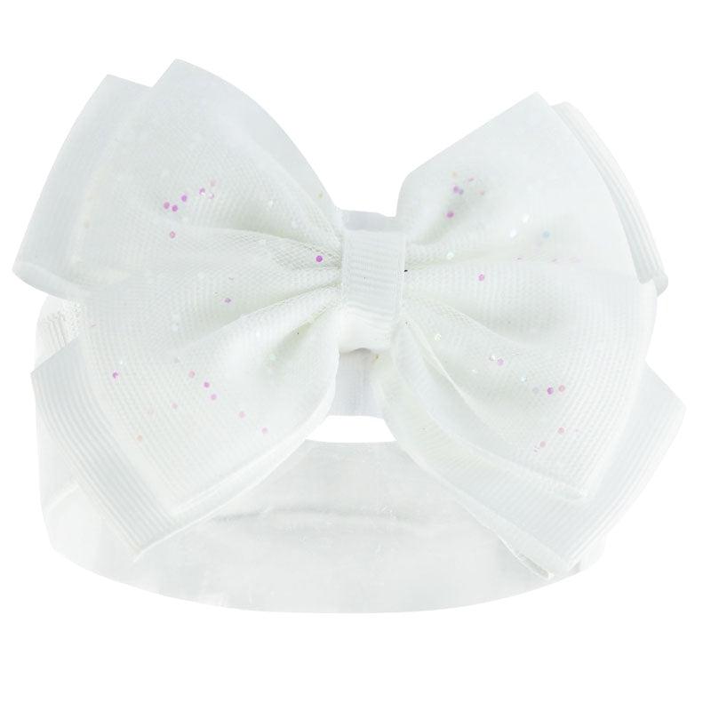 Baby Bow Glitter Headband NB-12m 6 WHITE GLITTER HEADBAND