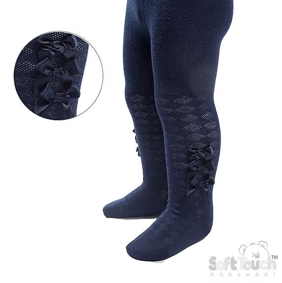 Diamond Jacquard Bow Tights NB-24M 2 Diamond Jacquard Bow Tights NB-24M — gallery image 2