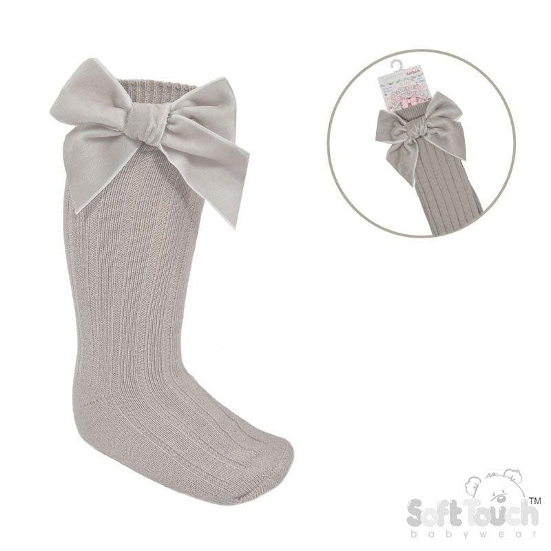 Velvet Knee High Bow Socks 0-24M 6 Velvet Knee High Bow Socks 0-24M — gallery image 6