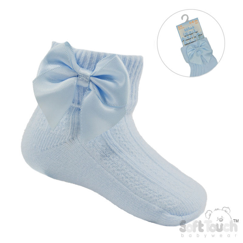 Ankle Socks With Bow 0-24M 6 Blue Ankle socks
