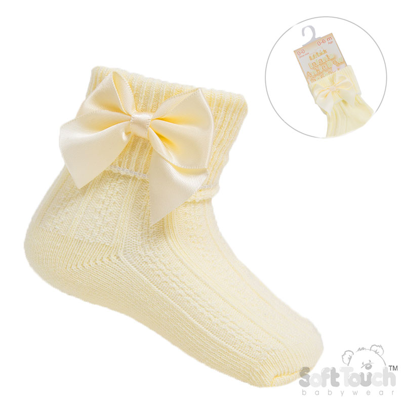 Ankle Socks With Bow 0-24M 7 Lemon Ankle bow socks