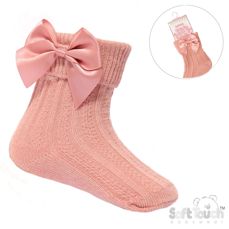 Ankle Socks With Bow 0-24M 8 Rose gold ankle socks