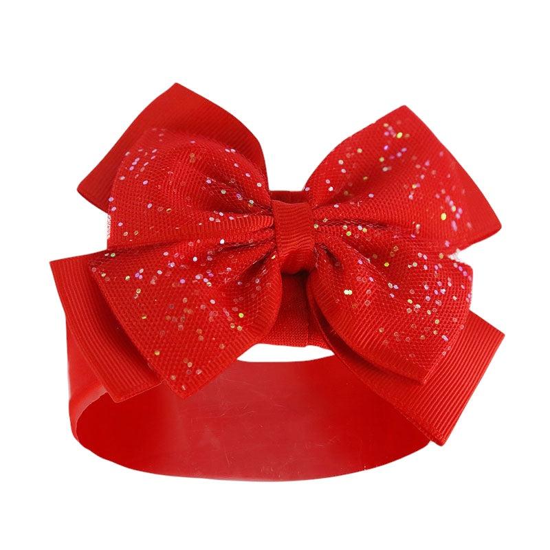 Baby Bow Glitter Headband NB-12m 2 RED GLITTER HEADBAND