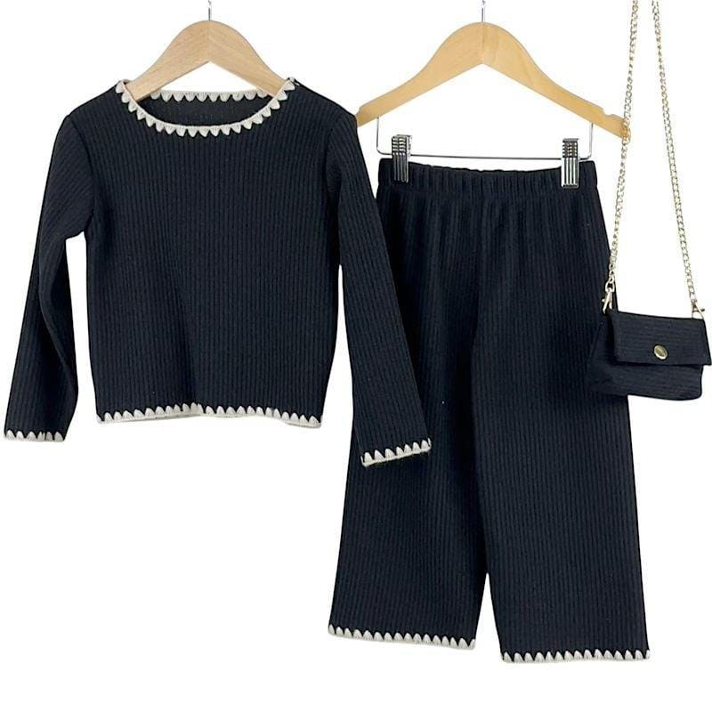 Ribbed Co-Ord Set 4 Black Co-ord Set