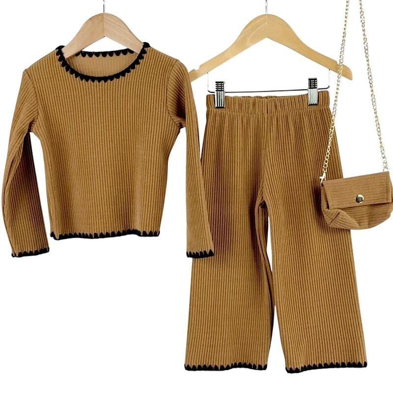 Ribbed Co-Ord Set 3 Tan Co-ord set